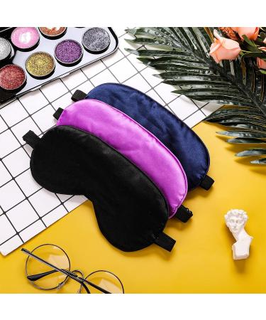 WLLHYF 3 Pack Silk Sleep Eye Mask for Women - Soft & Smooth, Adjustable, Blocking Out Light - Buy Online on GoSupps.com