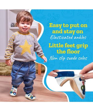 Soft Sole Leather Baby Shoes for Boys and Girls | Toddler Shoes for Baby's First Steps | Size 0-6 Months | Tractor Design - Buy Online on GoSupps.com