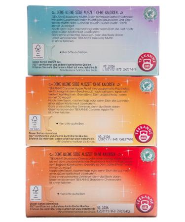 Teekanne Sweeteas Set of 3 - Strawberry Cheesecake Blueberry Muffin & Caramel Apple Pie | 121g - Premium International Shipping - Buy Online on GoSupps.com