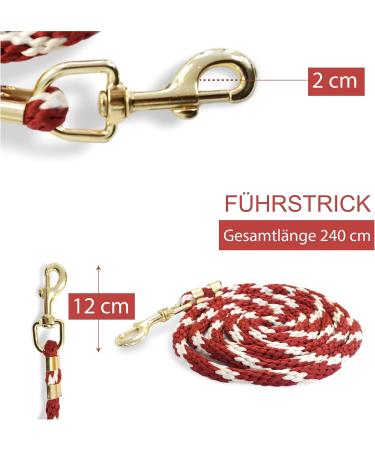 Stylish Leading Knitting for Horses - Tiebar Trick Leash Set (Red & Black) | Pony & Donkey Binding - Buy Online on GoSupps.com