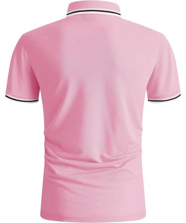 SCODI Men's Breathable Athletic Polo Shirt - Pink, Large - Buy Online on GoSupps.com