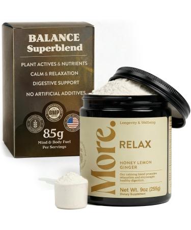 More. Longevity & Wellbeing Ashwagandha Supplements Extract Premium Calming Drink Mix with GABA Supplements for Relaxation Mood Balance Energy & Focus Ashwagandha for Women and Men - Adaptogen No Fillers 255g Jar