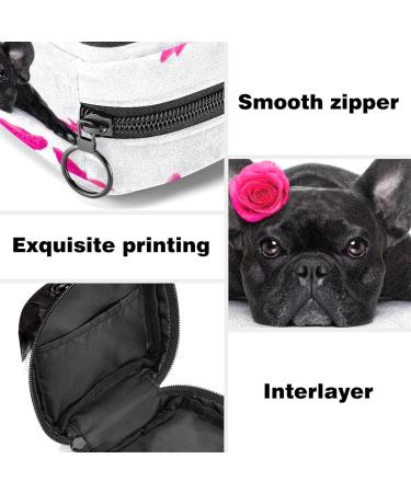 Stylish Menstruation Pad Bag with Zipper - Eco-Friendly Women's Napkin & Tampon Carrier - French Bulldog Design - Buy Online on GoSupps.com