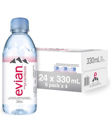 evian natural spring water 330 mL Bottles 4 x 6 Pack ( 24 count ) 330 ml (Pack of 24) - Buy Online on GoSupps.com