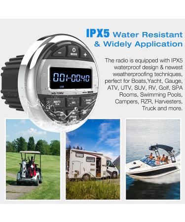 Bluetooth Marine Radio Boat Stereo - Waterproof Digital Audio Receiver for Boats | FM AM Radio, USB/AUX, MP3 | Subwoofer, Pre-Amp&EQ - Buy Online on GoSupps.com