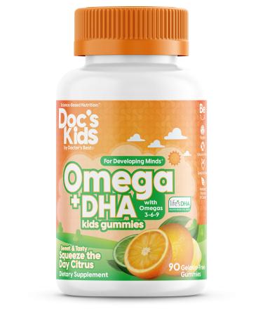 Doctor's Best Omega + DHA Kids Gummies Citrus 90 Gelatin-Free Gummies