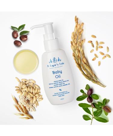 Tapir's Tale Baby Oil - Gentle Plant-Based Hypoallergenic Baby Oil with Squalane & Rice Bran - Made in Japan - 3.38 fl oz - Buy Online on GoSupps.com