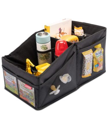 Heart child Auto Organizer - the practical folding box for the rear seat or trunk.Storage box for stowing away diapers toys etc. next to the children's seat Schwarz