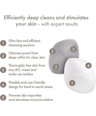 Geske SmartAppGuided 4-in-1 Facial Cleaning Brush | Soft Silicone Professional Device for Starlight Skin Care - Buy Online on GoSupps.com