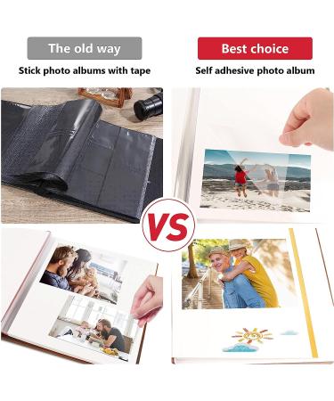 Magnetic Self-Stick Photo Album | Leather Cover DIY Wedding Anniversary Album | Holds 3X5, 4X6, 6X8, 8X10 Photos - Buy Online on GoSupps.com