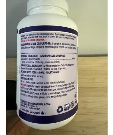 WESTCOAST NATURALS Glucosamine Hydrochloride Capsules 200 Count - Buy Online on GoSupps.com