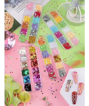 Kalolary 4boxes Holographic Nail Art Glitter Sequins - Valentine's Day Decoration - Buy Online on GoSupps.com