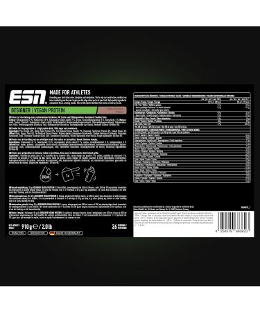 ESN Vegan Designer Protein Powder Dark Cookies 910 g Can - Muscle Building and Recovery Dark Cookies 910 g (Package of 1) - Buy Online on GoSupps.com