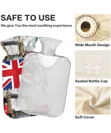 Naanle Tower Bridge London Heat Bottle - 1L Transparent Hot Water Bottle for Bed Hand & Feet Warmer Pain Relief & Cold Therapy - Buy Online on GoSupps.com