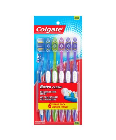 Colgate Extra Clean Full Head Toothbrush Medium - 6 Count - Buy Online on GoSupps.com