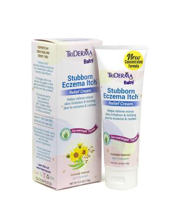 TriDerma Stubborn Eczema Itch Relief Cream Soothing for Sensitive Skin 4 Ounces