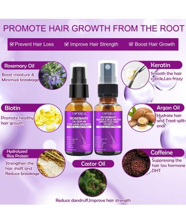 GIFBEA Rosemary Hair Growth Serum with Biotin, Castor Oil, Argan Oil - Reduce Hair Loss & Thicken Hair - For Men & Women - Buy Online on GoSupps.com