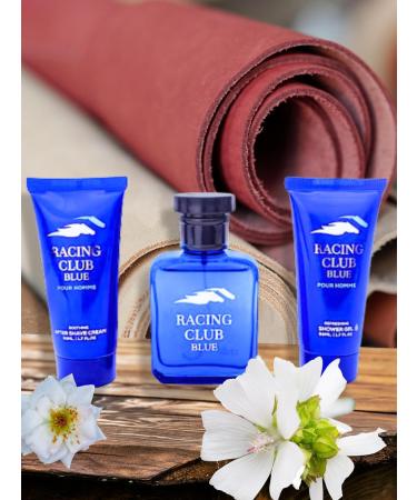 Men's Racing Club Blue Care Eau de Toilette Box 3-Pack Includes 1 x After Shave Cream 1 x Eau de Toilette Spray 1 x Shower Gel 5.1 FL. OZ. Aromatic Fougere fragrance for men. - Buy Online on GoSupps.com