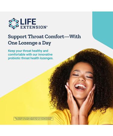 Life Extension FLORASSIST Throat Health Lozenges - 30 Count for Soothing Relief - Buy Online on GoSupps.com