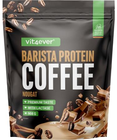 Vit4ever Barista Protein Coffee - Creamy protein coffee with up to 20g of protein per serving - With real coffee & caffeine low in sugar & fat - (908g Nougat)