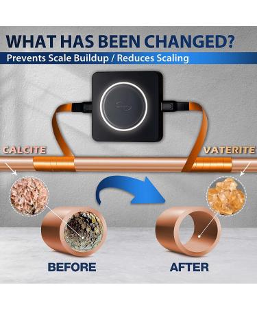 iSpring ED2000S Electronic Water Descaler | Salt-Free Whole House Hard Water Conditioner | Prevent Rust & Scale Build-up | LED Light Design | Magnet | Black - Buy Online on GoSupps.com