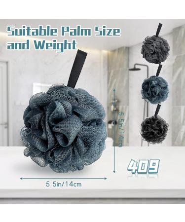 10 Pcs Bath Shower Loofah Sponge Set - Exfoliating Body Wash Scrubber for Men and Women - Includes 4 Black, 4 Deep Cyan, 2 Gray Poufs - Buy Online on GoSupps.com