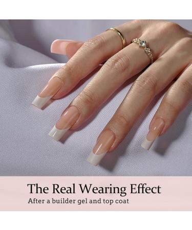 Buy Bartbox Long Square Gel Nail Tips - French Press On Nails with Base Coat & Primer - Nude 1 ML | Full Cover Nageltips for Stunning Nail Art - Buy Online on GoSupps.com