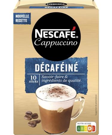 Nescaf Decaf Cappuccino - Soluble Coffee - Box of 10 Sticks - Pack of 6 Boxes (60 Sticks) - Buy Online on GoSupps.com