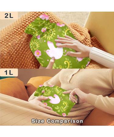 Naanle 2L Hot Water Bottle with Lid - Floral & Bird Design Perfect for Back Pain Relief & Hand/Foot Warmer Hot & Cold Therapy - Buy Online on GoSupps.com