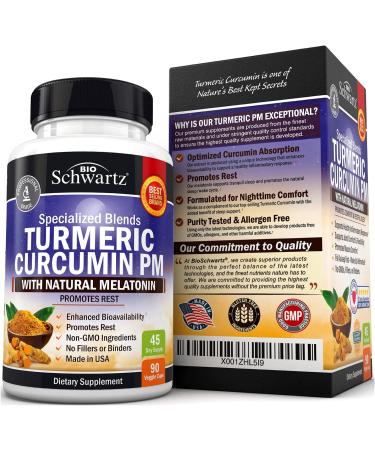 BioSchwartz Turmeric Curcumin PM with Melatonin - 60 Capsules for Sleep & Joint Support - Buy Online on GoSupps.com