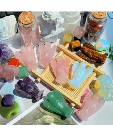 Xiannvxi 38mm Strawberry Quartz Guardian Angel Figure | Healing Crystal Statue | Reiki Gifts & Polished Stones - Buy Online on GoSupps.com