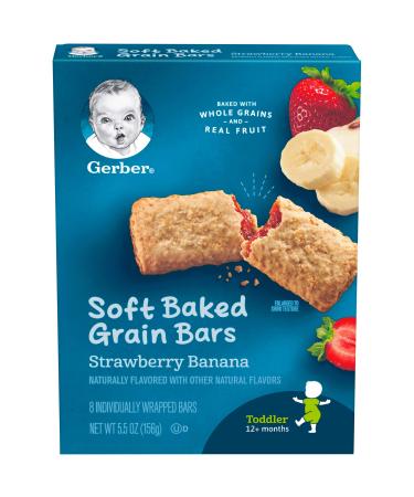 Gerber Graduates for Toddlers Cereal Bars, Strawberry Banana, 8 ea