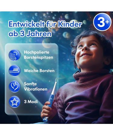 Buy Astronaut Blue Electric Toothbrush for Kids 3+ | 90% Rounded Bristles Timer & 3 Modes | 31 000 VPM Sound Toothbrush - Buy Online on GoSupps.com