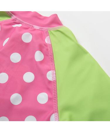Bonverano Baby Girls UPF 50+ UV Protection One Piece Sunsuit with Sun Cap - Pink & Green | 18-24Months | Green Sleeves - Buy Online on GoSupps.com