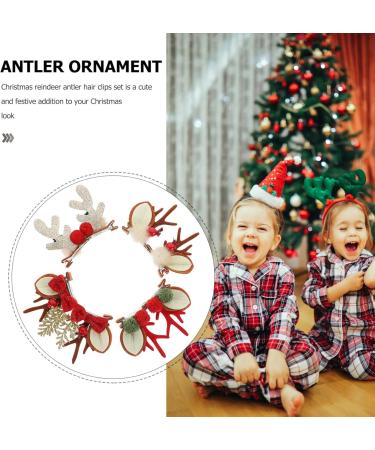 Toyvian 4 Pairs Reindeer Antler Hair Clips Cute Christmas Hairpin Xmas Hair Barrettes for Girls Women Holiday Party Hair Accessories - Buy Online on GoSupps.com