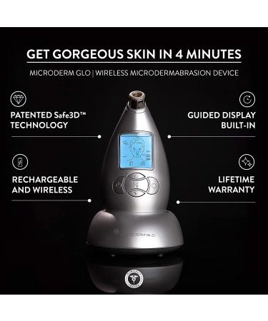 Microderm GLO Diamond Microdermabrasion Machine - Clinical Skin Treatment & Exfoliator for Bright Clear Skin - Advanced Home Facial Kit (Silver) - Buy Online on GoSupps.com