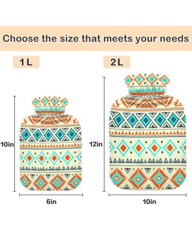 Shop Naanle Ethnic Geometric Hot Water Bottle - 2L Transparent for Warm & Cold Therapy | Pain Relief for Bed Hands & Feet - Buy Online on GoSupps.com