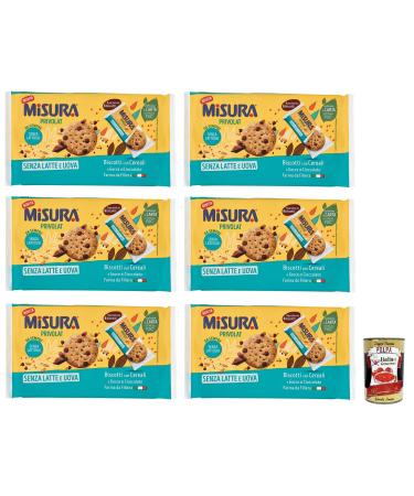 Italian Gourmet E.R. Misura Privolat Pack of 6 biscuits with cereals and chocolate chips dairy-free lactose-free and egg-free 280g pack + Italian Gourmet Polpa di Pomodoro 400g box