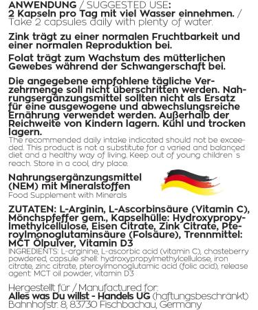 Desire to Have Children: Premium Fertility Supplements with Folic Acid Zinc & More - 60 Capsules - Made in Germany - Buy Online on GoSupps.com