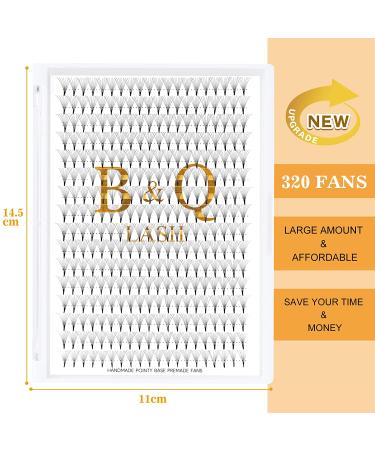 8D-0.07D-14mm 320 Fans Pointy Base Premade Volume Eyelash Extensions - B&Q - Buy Online on GoSupps.com