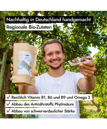 Buy AHO Ess ner Raw Food Bread 200g | Germinated Emmer Cereal | Organic Sprouts | Plastic-Free Packaging | Healthy International Shipping - Buy Online on GoSupps.com