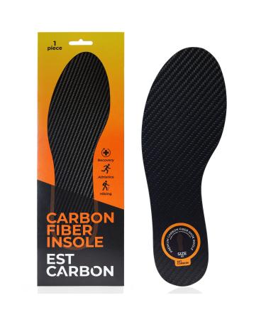Carbon Fiber Insole - 1 pc | Rigid Carbon Fiber Shoe Insert for Recovery | Graphite Shoe Insert for Foot Pain  Arthritis  Hallux Rigidus  Turf Toe & Mortons Toe | Stiff Soles W's 11-11.5 Men's 10-10.5 Women's 11-11.5  Me...