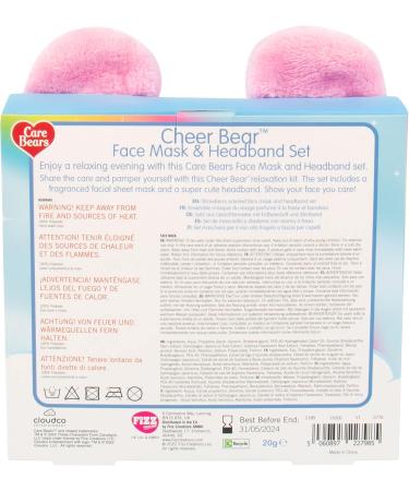 Care Bears Headband and Face Mask Gift Set. Includes Pink Cheer Bear Strawberry Scented Facemask & Headband with Fluffy Ears. Officially Licensed Care Bears Merchandise. - Buy Online on GoSupps.com