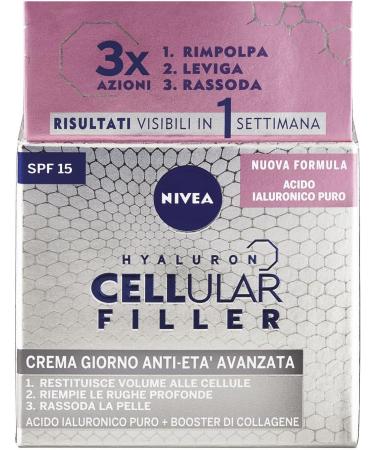 Beiersdorf NIVEA CELLULAR EXPERT FILLER day cream intensive antiaging SPF 15 50 ml antiwrinkle firming hyaluronic acid and pure folic acid moisturizer face antiaging - Buy Online on GoSupps.com