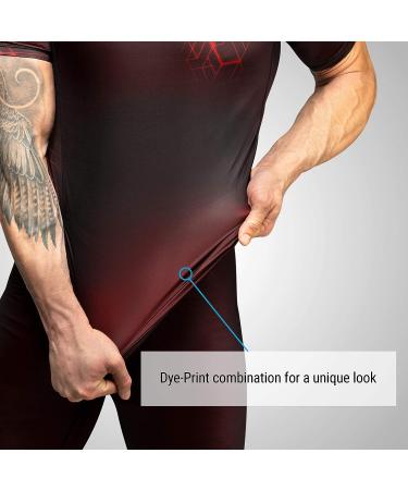 Hayabusa Geo Short Sleeve BJJ Rash Guard - Small, Red - Buy Online on GoSupps.com
