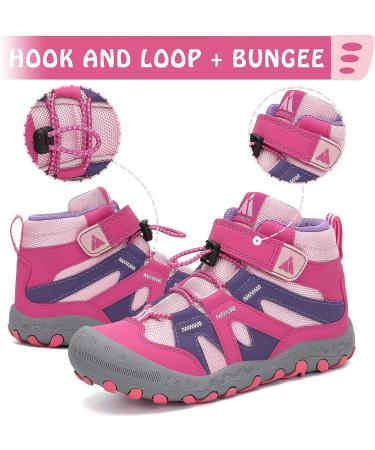 Mishansha Outdoor Ankle Hiking Boots for Toddlers - Pink, Size 9.5 - Trekking & Walking Shoes with Hook and Loop Closure - Buy Online on GoSupps.com