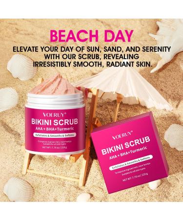 Riso Della Corte Ba Bikini Scrub with 10 AHA+BHA and turmeric for the armpit area removes ingrown hairs and razor bumps hydrates and nourishes the skin evens the complexion exfoliates 220 g - Buy Online on GoSupps.com