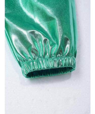 MSemis Metallic Harem Dance Pants for Kids | Modern Hip Hop Street Dancewear | Slim Fit in Blue Green | Size 10 - Buy Online on GoSupps.com