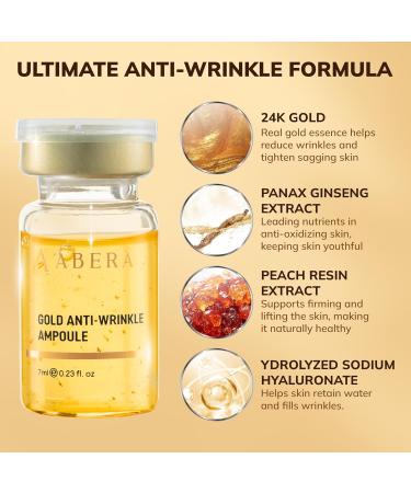 Abera Gold Anti-Wrinkle Ampoule Set Anti-Aging Serum For All Skin Type (3 x 0.23 fl.oz) - Buy Online on GoSupps.com