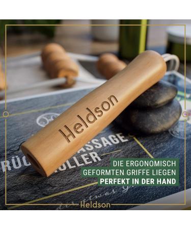 Heldson Premium Back Roller - FSC 100% Eco-Friendly Wooden Massager for Pain Relief and Muscle Recovery - Shop Internationally! - Buy Online on GoSupps.com